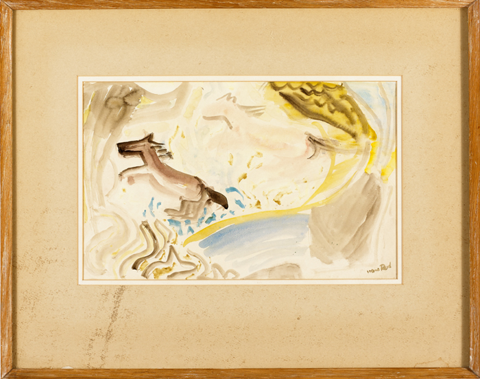 Nano Reid (1900-1981) HORSE GAMBOLLING watercolour signed lower right; inscribed on Dawson - Image 2 of 3