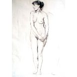 Constance Gore-Booth Countess Markievicz (1868-1927) NUDE STUDY OF A YOUNG WOMAN charcoal 23 x 17½