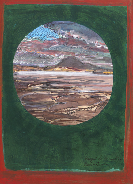 Brian Bourke HRHA (b.1936) DONEGAL LANDSCAPE, 1974 mixed media on board signed, titled and dated