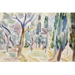 Father Jack P. Hanlon (1913-1968) WOODLAND SCENE watercolour signed lower left 13 x 19½in. (33.02