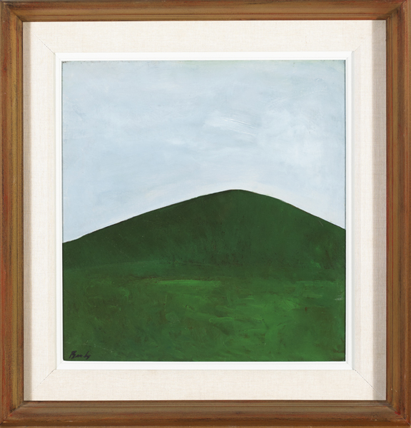 Charles Brady HRHA (1926-1997) GREEN HILL AGAINST BLUE SKY oil on canvas signed lower left 18 x - Image 2 of 2