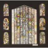 George Campbell RHA (1917-1979) CARTOON FOR STAINED GLASS WINDOW pen and ink with crayon; (in 7