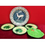 LRG Wedgwood Stag Plate, Beswick Dish and Three Other Plates