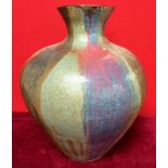 Large Pottery Vase Signed Jane Yates Height Approx 47cm Diameter Approx 40cm