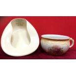 Ceramic Perfection Bed Pan and Floral Chamber Pot