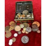 Tin Containing QTY of Early Mixed Coinage Including George IV Penny