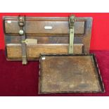 Oak trouser press and oak tray