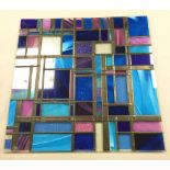 Leaded stained glass panel approx 45x45cm