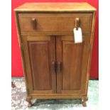 Mahogany double door cupboard with fitted drawer