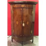 Edwardian mahogany inlaid corner cabinet