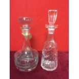 Etched glass decanter and Waterford glass decanter