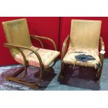 Two 1930's bentwood armchairs