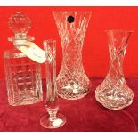 Cut Glass Vases and Brierley Decanter