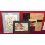 Three Framed Pictures Including Frank Green Print, The Albert Dock