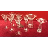 QTY of Czech Bohemia Lead Crystal Glasses and Vases