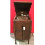 Oak Cased Academy Wind Up Gramophone