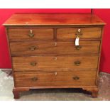 Georgian Mahogany Inlaid Chest of Two Short and Three Long Drawers on Bracket Feet