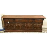 Large Oak Sideboard, Four Cupboards, Three Fitted Drawers