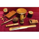 QTY of Assorted Treen Items, Mauchlinware ETC.