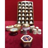 QTY of Collectable Thimbles, Trinket Boxes Including Royal Crown Derby ETC.