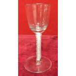 Georgian Wine Glass with White Twist Stem