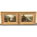 Two gilt framed and signed oil on canvas paintings, G Willis Pryce 29 x 19cm