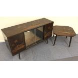 Retro carved sideboard and carved occasional table