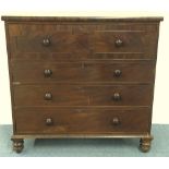 Victorian mahogany chest of three long drawers