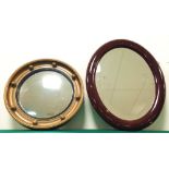 Convex wall mirror and bevel edged wall mirror