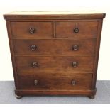 Victorian mahogany chest of two short and three long drawers