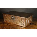 A 17th Century Oak Bible Box with lunett
