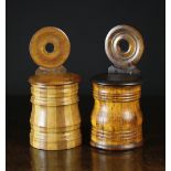 Two Scottish Treen Salt boxes. The stave