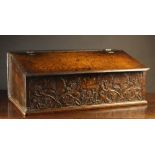 An 18th Century Carved Oak Bible Box of