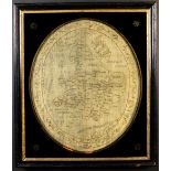 A George III Oval Map Sampler dated 1800