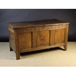 A Large 18th Century Oak Coffer.  The pl