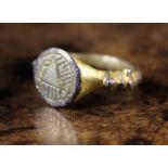 An English Medieval Silver Gilt Finger R