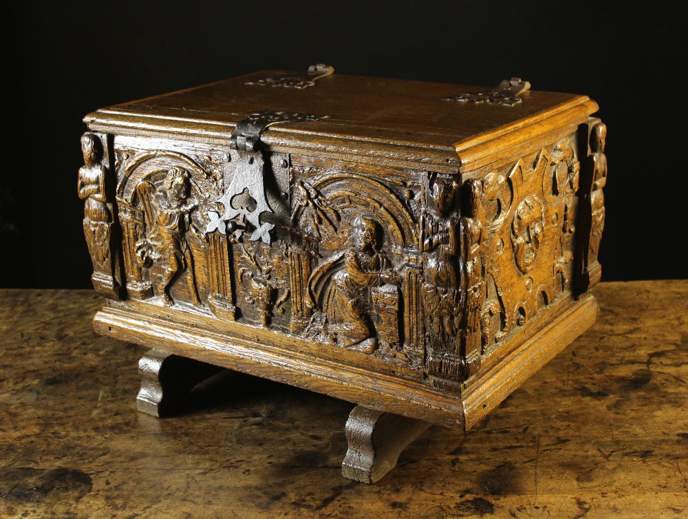 A 16th Century French Carved Oak Coffere