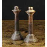 A Pair of 19th Century Turned Oak Candle