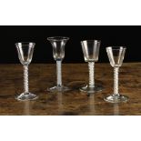 Four 18th Century Air-Twist Wine Glasses