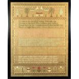 A Large 19th Century Framed Sampler date