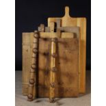 Two French Wooden Coat/Hat Racks and Fiv