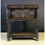 A Small 17th Century & Later Carved Oak