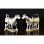 A Pair of Portobello Type Lidded Cow Cre