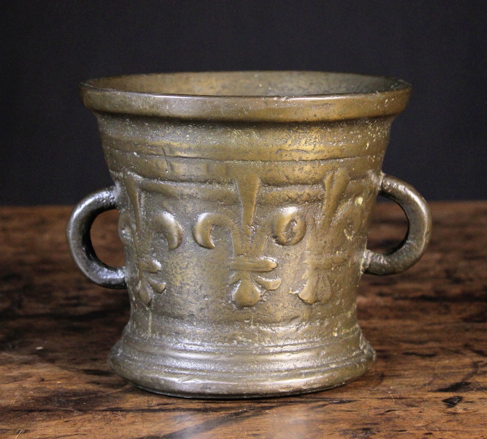 A 16th Century Bronze Mortar cast with f - Image 2 of 2