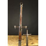 A Replica Gothic Two-hand Sword with leather bound hilt, 54 ins (137 cms) in length, and a Gothic