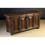 A 16th Century French Oak Coffer. The tw