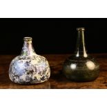 Two 17th Century Glass Bottles with 'kic