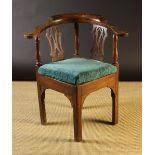 A Georgian Oak Corner Chair (A/F).  The