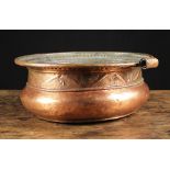 An Italian Copper Wine Cooler of oval fo