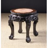 A Chinese Carved Hardwood Stand.  The pe